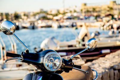 Italiaanse romantiek van de scooter