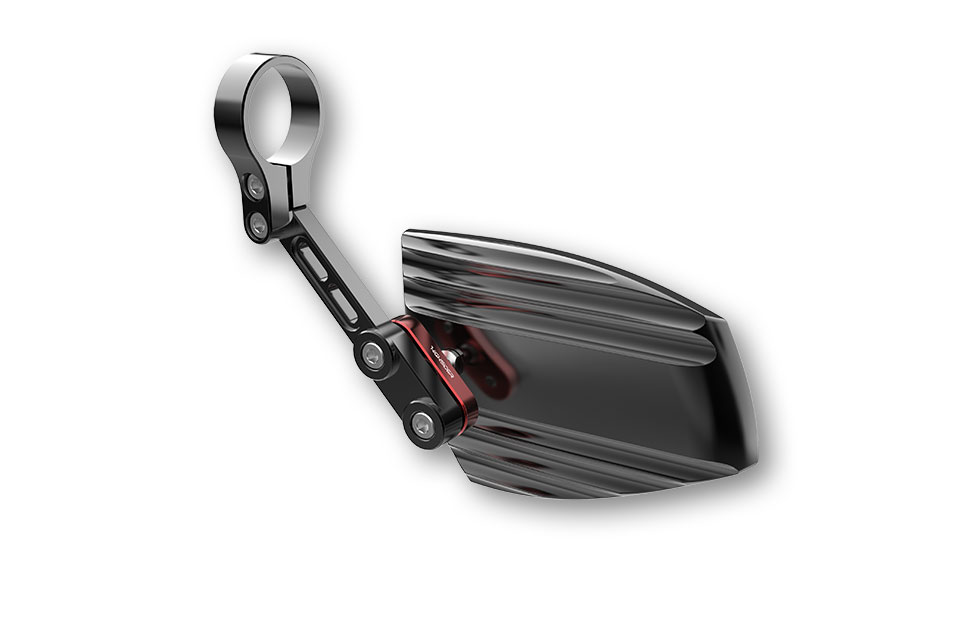 Highsider Lenkerendenspiegel Set Wave Schwarz / Rot