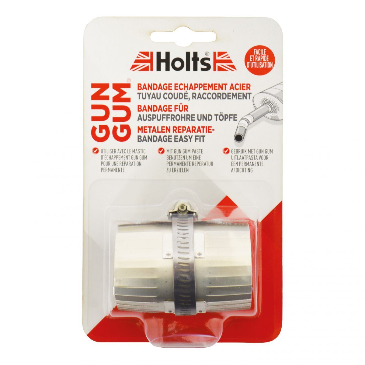 Holts Gun Gum Motorrad Auspuff Metall Reparatur Bandage 210 x 164 mm