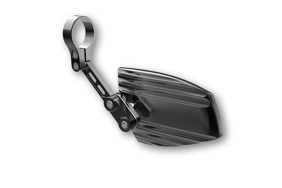 Highsider Lenkerendenspiegel Set Wave Schwarz / Silber