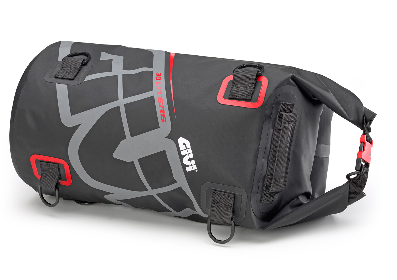 Givi EA114GR Gepäcktasche wasserdichte Sitzrolle schwarz / grau / rot 30 Liter