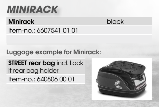 Hepco&Becker Topgepäckträger Minirack schwarz für Aprilia Rally 50 von 1995 bis 1998