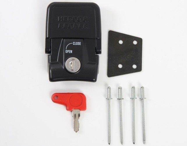 Hepco&Becker Gepäckträgerschloss Xplorer / Alu Box schwarz INKLUSIVE Zylinder/Schlüsselnummer 940