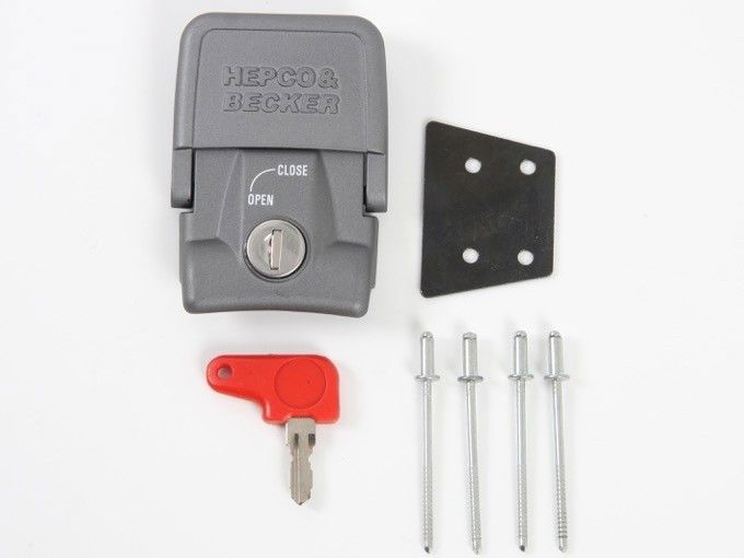 Hepco&Becker Gepäckträgerschloss Xplorer/ Alu Box grau INKLUSIVE Zylinder/Schlüsselnummer 25